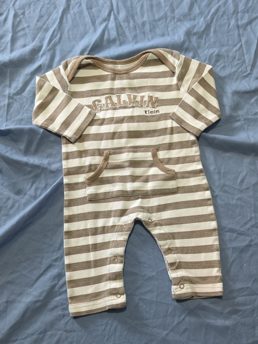 GUC Calvin Klein Striped Baby One-Piece Romper 3-6M *S12